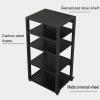 SOBS Heavy-Duty 5 Tier Movable Media Stand KTV Entertainment Stereo Storage Cabinet CD Player Stand Audio/Video Component Cabinet with Steel Shelf for Home/Office/Theater, Black(50x40x90cm) view 3