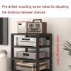 SOBS Heavy-Duty 5 Tier Movable Media Stand KTV Entertainment Stereo Storage Cabinet CD Player Stand Audio/Video Component Cabinet with Steel Shelf for Home/Office/Theater, Black(50x40x90cm) view 4