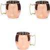 BishtHub Pure Copper Moscow Mule Mug, Copper Plating Stainless Steel Drinkware Mug Cup Water Storage Item Serveware- 450 Ml - Pack Of 3 view 1
