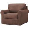 3/5/7-Piece Stretch Velvet Sofa Cover, 1/2/3 Seater Couch Slipcover Loveseat with Separate Backrests and Cushion Cover with Elastic Band for Dogs,Pet,Kid (Color : Taupe, Size : 3-Piece | A view 1