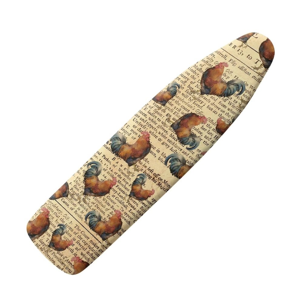Vanideaoty Poster Rooster Ironing Board Cover and Pad Standard Size 15 x 54 Stain Resistant Fasteners Elastic Edge Ironing Cover