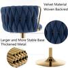 Cinxzar Gold Velvet Bar Stools Set of 2, Swivel Counter Height Bar Stools with Back, Adjustable Woven Barstools for Kitchen Island, Pub, Club (Blue) view 4