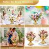 AZXTOPSEZ Gold Compote Vases for Centerpieces: Wedding Flower Vase for Tables 6.5 Inch Small Metal Urn Pedestal Bowl for Party Anniversary Event Home Decor Set of 10 view 3
