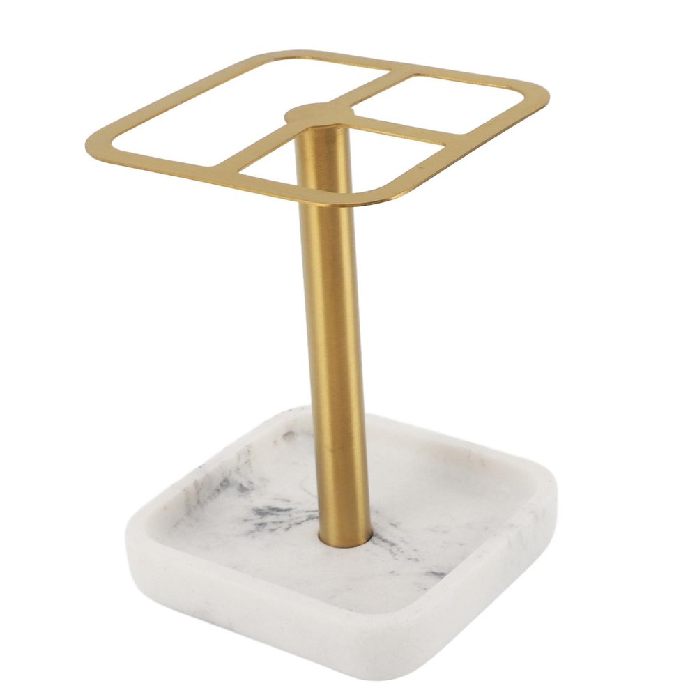304 Stainless Steel Toothbrush Holder with 3 Slots, Space Saving Bathroom Organizer Stand, Gold