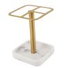 304 Stainless Steel Toothbrush Holder with 3 Slots, Space Saving Bathroom Organizer Stand, Gold view 1