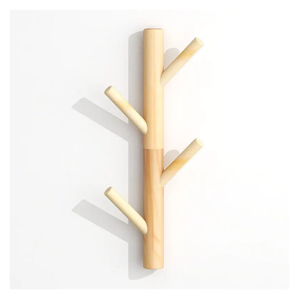 hezhuhe2258 Coat Rack Coat Rack Wall Mounted, Wall Mounted Coat Rack Metal Modern Wall Coat Tree for Hats, Jackets, Bags, Entryway Bedroom Coat Rack Wall Mount (Color : Khaki 40cm 4 Hooks)