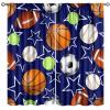 JanJCurt Basketball Boys Curtains, Sports Theme Football Baseball Soccer Tennis Blue Star Print Window Curtains for Teens Kids Bedroom Living Room Playroom 72" W X 63" L view 1