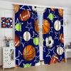 JanJCurt Basketball Boys Curtains, Sports Theme Football Baseball Soccer Tennis Blue Star Print Window Curtains for Teens Kids Bedroom Living Room Playroom 72" W X 63" L view 4