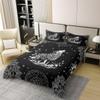 Wolf 100% Natural Cotton Duvet Cover Set Bohemian Lotus Constellation Starry Sky Comforter Cover Set King Size for Bedroom Decor Mysterious Wild Animals Bedding Set with 2 Pillowcases(Not Comforter) view 1