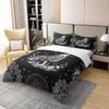 Wolf 100% Natural Cotton Duvet Cover Set Bohemian Lotus Constellation Starry Sky Comforter Cover Set King Size for Bedroom Decor Mysterious Wild Animals Bedding Set with 2 Pillowcases(Not Comforter) view 2