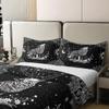 Wolf 100% Natural Cotton Duvet Cover Set Bohemian Lotus Constellation Starry Sky Comforter Cover Set King Size for Bedroom Decor Mysterious Wild Animals Bedding Set with 2 Pillowcases(Not Comforter) view 4