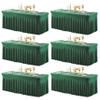 6 Packs Green Table Clothes for 8 Foot Rectangle Tables, Wrinkle Resistant Stretch Spandex Table Covers Fitted Tablecloth with Skirt for Easter Event Banquet Wedding Birthday Party view 1