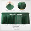 6 Packs Green Table Clothes for 8 Foot Rectangle Tables, Wrinkle Resistant Stretch Spandex Table Covers Fitted Tablecloth with Skirt for Easter Event Banquet Wedding Birthday Party view 2