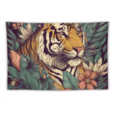 LZQPOEAS Tapestry Wall Hanging for Living Room 60 X 51 in Tropical Tiger Tapestry for Bedroom Home Decor Tapestries Wall Art Hanging Personalized Wall Blanket Wall Hanging Decor for Party Supplies
