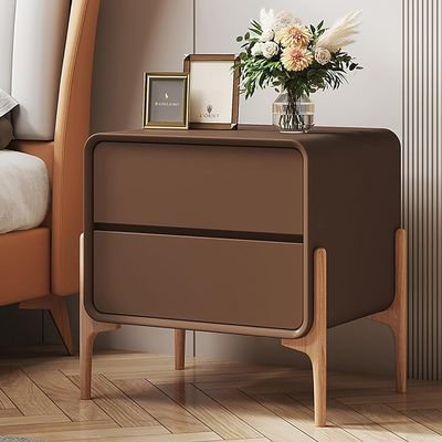Bed end Table with Drawer, Modern Bedside Desk, Tall Narrow Nightstand, Side Table, Bedside Table Assembled, Nightstand with Plenty of Storage, for Bedroom, Living Room(Size:40x40x50cm,Color:Brown)