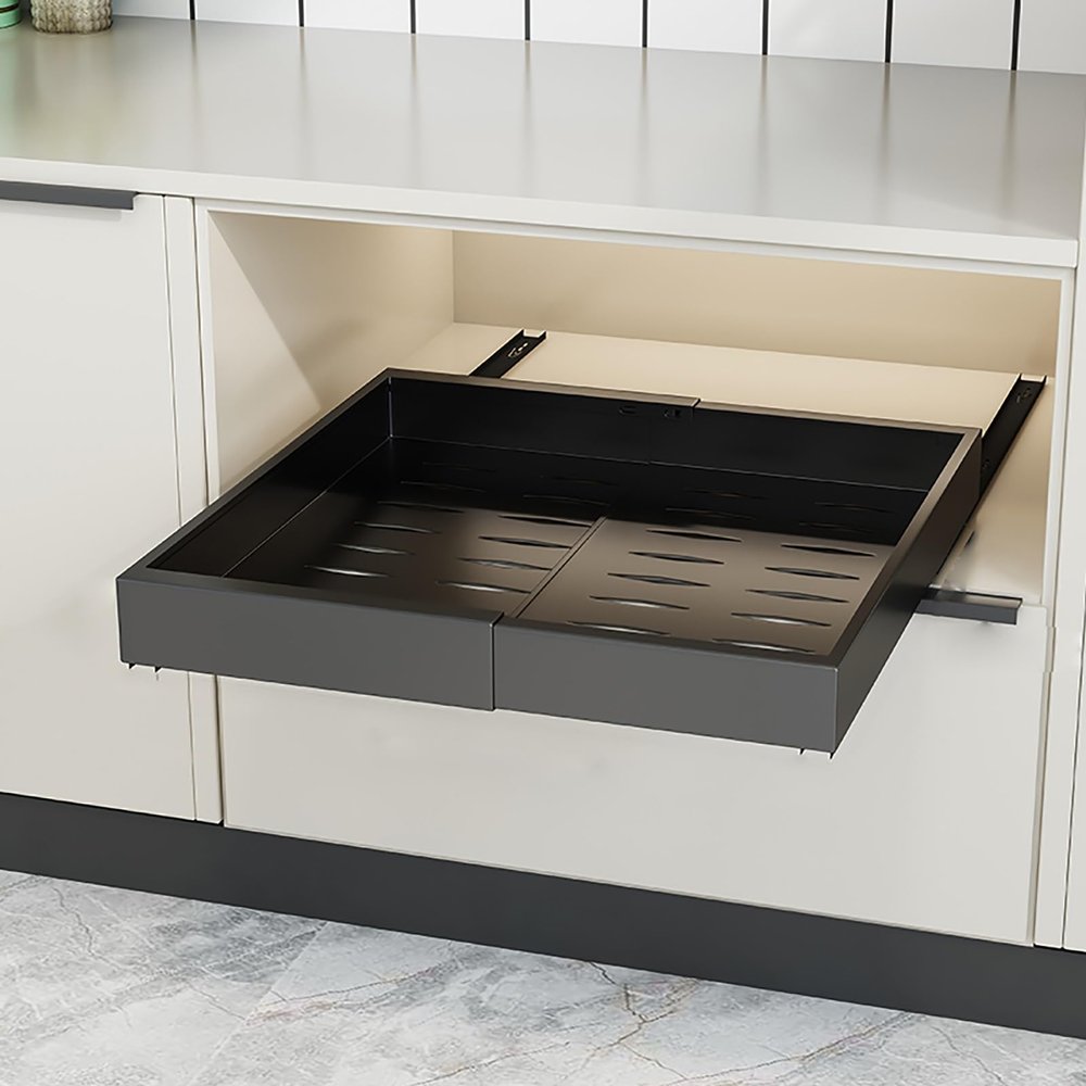 LLYLAFDC Slide Out Drawer Storage Shelves,Pull Out Kitchen Storage,Home Office Organization Hidden Storage Pantry Shelf,Self-Adhesive Drawer for Kitchen Cabinets, Bathroom, Living Room (Size : White)