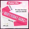 Birthday Girl Sash with Iridescent Foil, Funny Hot Pink Birthday Sash Decorations for Girls Disco Bday Party, 10th, 11th Official, Teenager, Sweet 16, 18th, Finally 21 or Any Other Birthday Party view 4