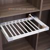 Pull Out Trousers Rack, Extendable Pull Out Closet Rod, Closet Pants Hanger Bar Aluminum alloy and ABS Hanger Rail Extendable Trousers Hanger for Clothes Towel Scarf Trousers Tie ( Color : White , Siz view 4