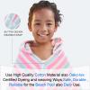 VOOVA & MOVAS Hooded Towels for Kids - 100% Cotton (3-10Years) - Quick Dry Absorbent Lightweight Wrap Towel for Pool | Swim | Beach | Bath, Girls, Pink Gray Stripe view 4