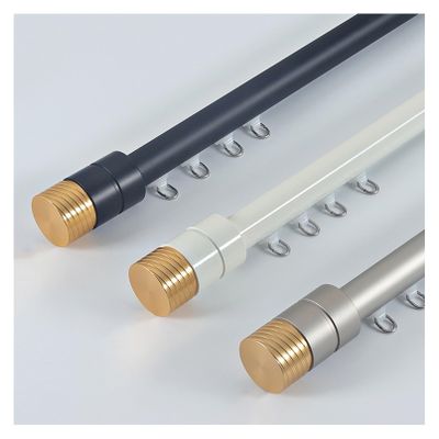 TZUFA Curtain Poles Aluminum Sliding Curtain Track, Curtain Rod Ceiling Or Wall Mount, (1m-6m) Heavy Duty Curtain Rail, for Curtains, Room Divider (Color : Black-Ceiling, Size : 2m(2 * 1m))