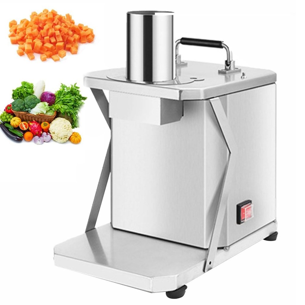 JOMRTS Electric Vegetable Dicer, Stainless Steel Fruit Chopper Dicer Shredder Automatic Onion Potato Cutter Food Processor Cutting Machine with Dicing Knife Nets for Commercial Home Use,10mm (12mm)