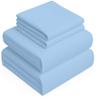 4 PC's Cotton RV Sheets- 100% Egyptian Cotton- 500 TC- 4-8 Inch Deep Pocket Fitted Sheet with Elastic All Around- Soft & Luxurious Hotel Quality Sheets (Light Blue Solid - RV 3/4 Full Bunk- 48x75) view 1