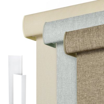 Sulugood Light Filtering Roller Shades for Windows, Cordless Linen Fabric Roller Blinds, Thermal Insulated UV Protection,Window Shades for Home,Office Bedroom,Brown,38" W x 36" H