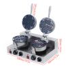 Commercial Heart Shaped Waffle Maker, Double Heads 122-572 / 50-300 Temp Range Non-stick Round Waffle Maker Stainless Steel Waffle Iron Machine for Restaurant Bakeries Snack Bar view 3