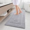 Buganda Bathroom Rugs, 47" x 20", Soft and Absorbent Microfiber Bath Rugs, Non-Slip Shaggy Shower Carpet, Machine Wash Dry Bath Mats for Bathroom Floor, Tub and Shower, Grey view 1