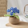 JOONOR Cute Handmade Crochet Forget-Me-Not Flowers,Large Potted Knitting Artificial Forget-Me-Not Flowers for Home Office Desk Car Dashboard Decorations, Blue view 2