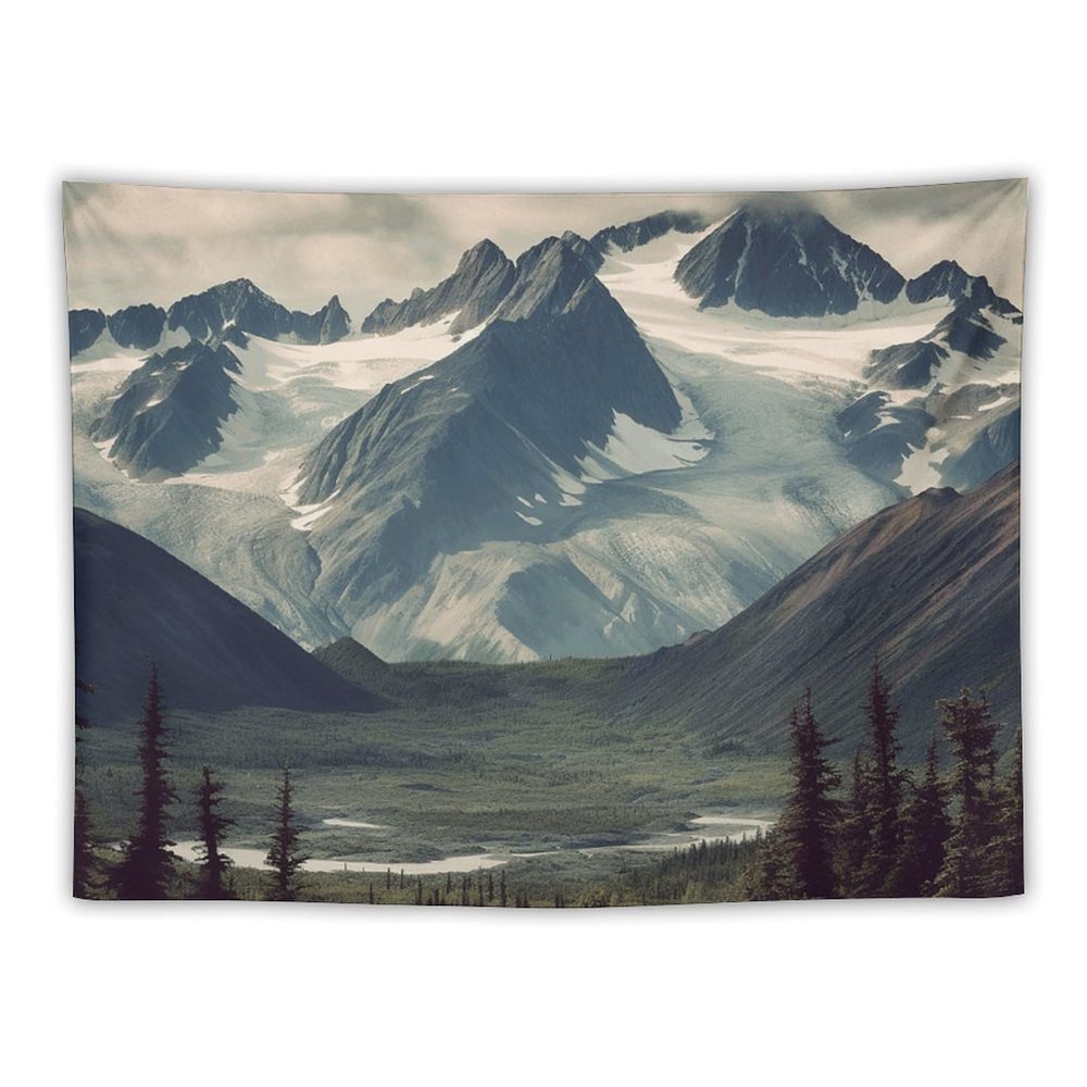 LZQPOEAS Tapestry Wall Hanging for Living Room 60 X 51 in Alaska Mountains Tapestry for Bedroom Home Decor Tapestries Wall Art Hanging Personalized Wall Blanket Wall Hanging Decor for Party Supplies