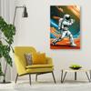 LuminDaze Baseball With Astro Poster Cool Astonaut Posters Cool Room Decor Astronaut Wall Art Aesthetic Room Decor Funny Astronaut Poster for Teen Boys Girls Room Canvas Print 20x30inch Unframed view 3