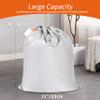 Polecasa Small Heavy Duty Laundry Bag with drawstring closure and Reinforced Handles, Easy to Carry Dirty Clothes Drawstring Bag for Travel, Camp 21x24, Silver view 3