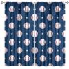 JanJCurt Baseball Curtains for Kids, Sports Theme Softball Ball Navy Blue Print Window Curtains for Boys Teens Bedroom Playroom Living Room 72" W X 63" L view 1