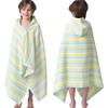 VOOVA & MOVAS Toddler Towels for Boys - 100% Cotton (3-10Years) - Quick Dry Absorbent Lightweigh Hooded Wrap Towel for Pool | Swim | Beach | Bath, Yellow Blue Stripe view 1