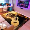Cat Rug - Guitar Cat Rugs Room Decor for Boys Girls Kids, Cute Animal Carpet for Bedroom Living Room Sofa Floor Mat Doormat Welcome Mat, 5x7 Feet view 1