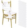 120 PCS Satin Chair Sashes White Shiny Chair Ribbon Ties Back Bows Designed Sashes Universal Chair Cover for Wedding Reception Gathering Birthday Party Banquet Restaurant Chair Decor (7x78inch) view 1