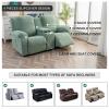 YUEANG Recliner Loveseat Cover with Center Console, 2 Seater Jacquard Recliner Sofa Slipcover with Pockets Washable Stretch Reclining Couch Covers Furniture Protector Elastic Straps (Matcha Green) view 3