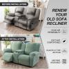 YUEANG Recliner Loveseat Cover with Center Console, 2 Seater Jacquard Recliner Sofa Slipcover with Pockets Washable Stretch Reclining Couch Covers Furniture Protector Elastic Straps (Matcha Green) view 4