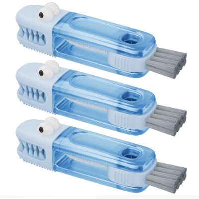 3 in 1 Cup Lid Gap Cleaning Brush Set, Multifunctional Bottle Cleaning Brush, Silicone Cup Lid Gap Cleaner, Home Kitchen Crevice Cleaning Tools (Blue)
