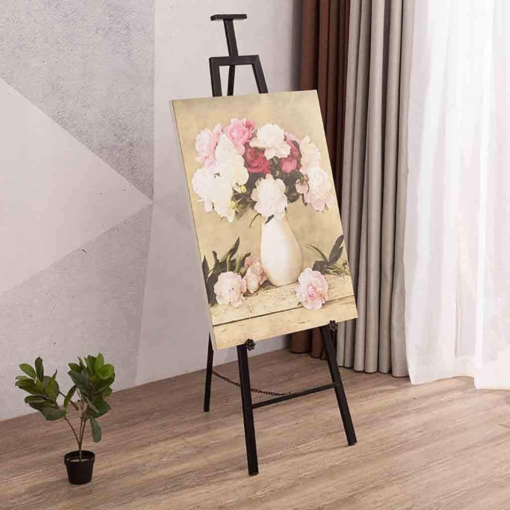Easels European-style Wrought Iron Oil Painting Shelf, Floor Stand Display Stand, Environmentally-friendly Paint Wedding Easel, Foldable Poster Photo Bracket, Adjustable Picture Support Frame Up And
