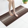 Gibelle Long Bathroom Rugs, Luxury Chenille Bath Mat, Small Non Slip Shower Rug and Bath Room Floor Mats, Machine Washable, Quick Dry Bathmat, Soft Cozy Plush Rug for Tub, 20" x 47", Brown view 1