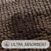 Gibelle Long Bathroom Rugs, Luxury Chenille Bath Mat, Small Non Slip Shower Rug and Bath Room Floor Mats, Machine Washable, Quick Dry Bathmat, Soft Cozy Plush Rug for Tub, 20" x 47", Brown view 4
