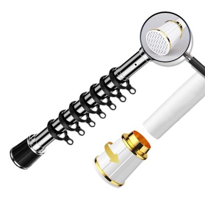 Telescopic Shower Curtain Rod No Drilling Curtain Rod Tension Rods Adjustable from 16-197 Inches for Wardrobe Balcony Privacy Living Room (Carbonizedcolor : Silver, Size : 20"-30")