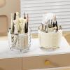 KOLAAZRE Cosmetics storage box advanced sense large capacity makeup brush rotating desktop dresser dustproof storage container view 4
