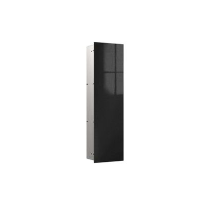 Emco Asis Pure Cabinet Module with Glass Front Door Hinge Right Flush-Mounted 730 mm Black