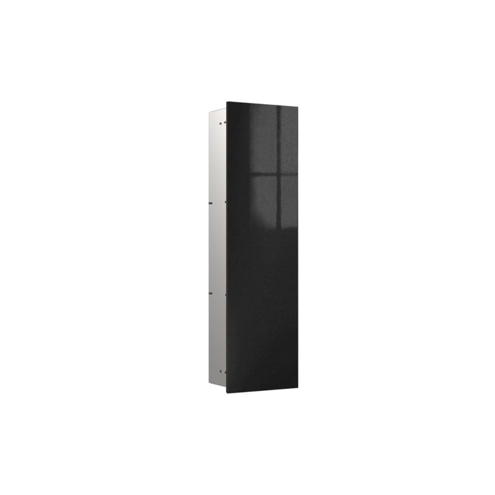 Emco Asis Pure Cabinet Module with Glass Front Door Hinge Right Flush-Mounted 730 mm Black