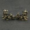 JIAPAILAIYUN Antique Brass Dcor,2Pcs 5x2.7cm Brass Auspicious Animal Ornaments Retro Brass Unicorn Lion Home Office Desk Small Ornaments view 1