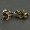 JIAPAILAIYUN Antique Brass Dcor,2Pcs 5x2.7cm Brass Auspicious Animal Ornaments Retro Brass Unicorn Lion Home Office Desk Small Ornaments view 4