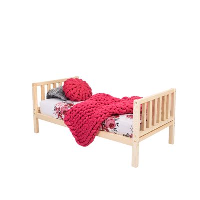 European Crafted Solid Wood Floor Bed - Twin/Full/Queen Sizes - Natural Pine or Painted Finish (White/Black/Grey) - Custom-Made, Safe Design - Wooden floor bed (Queen, Pine wood)